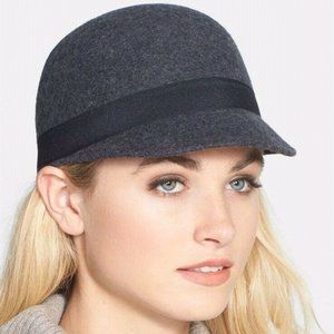 Nordstrom Phase 3 Wool Cloche Hat Brown Wool And Leather New with Tags